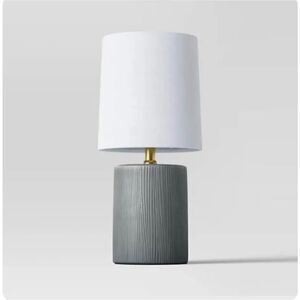 Lot 2 Threshold Grey Wood Grain Table‎ Lamps 13 inch Modern Lighting